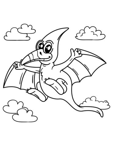 Cute Pteranodon Coloring Page